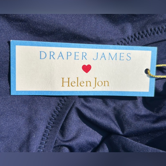 Draper James Swimsuit Navy Blue One Piece Bathing Twist Bandeau Size XL NWT - Picture 13 of 13